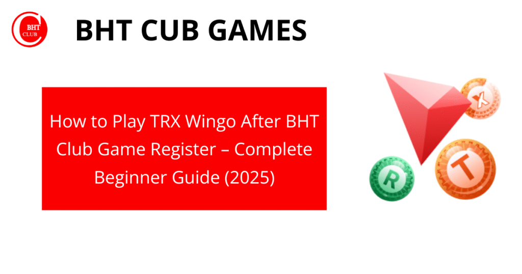 BHT Club game register screen before playing TRX Wingo